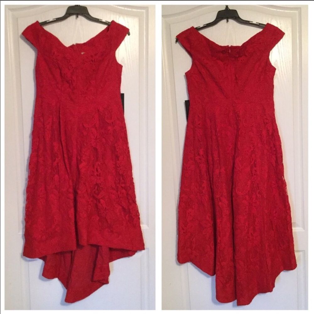Red High/Low Dress - Picture 2 of 4